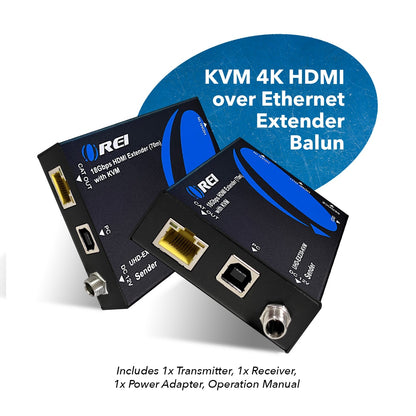 4K HDMI Extender Over CAT6/7 With KVM & HDMI Loop-Out 4K@60Hz Up To 230 Ft (UHD-EX230-KVM)