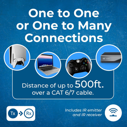 4K HDMI Extender Over Cat6/7 Cable Upto 500 Ft - - IR & RS-232 (UHD-EXM500-K)