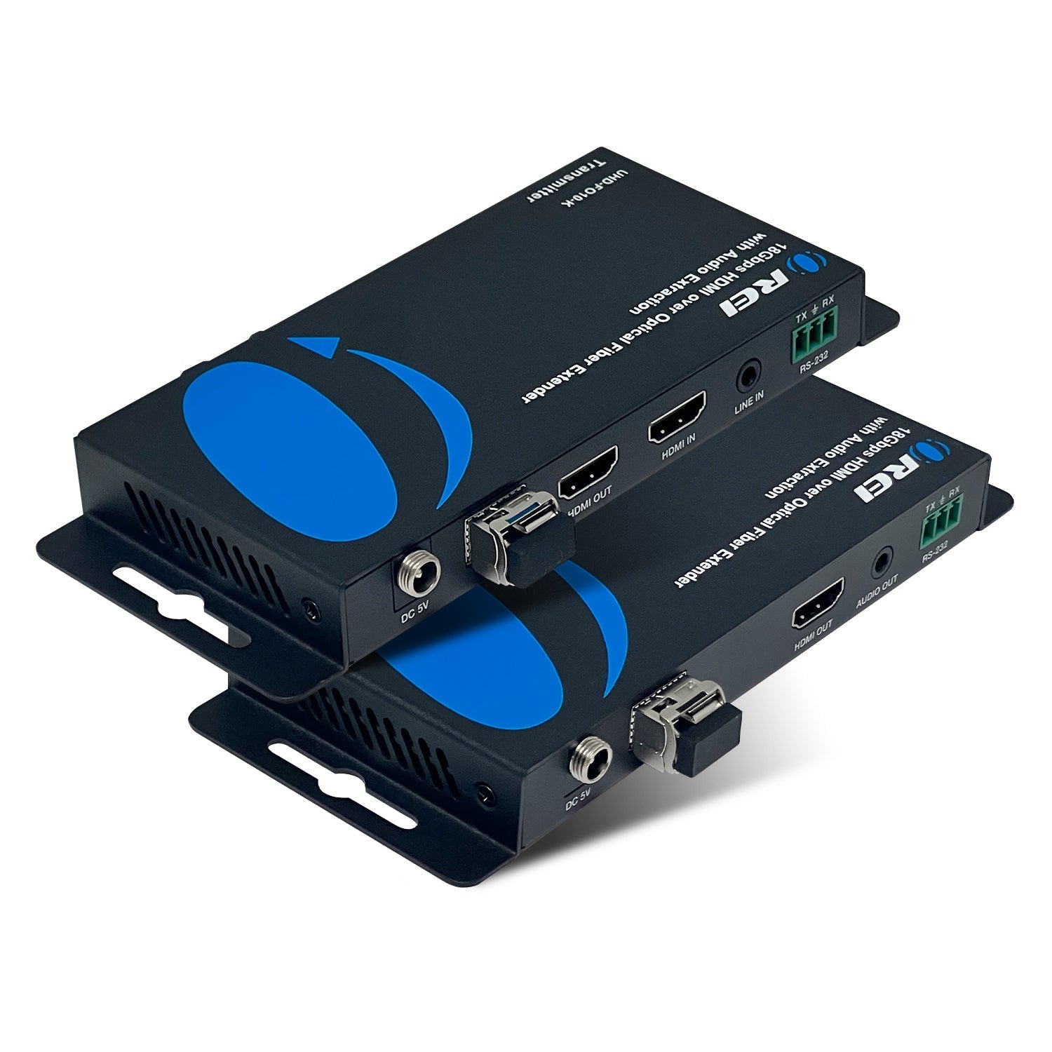 4K HDMI over Optical Fiber Extender with Audio Extraction and Bi-Directional IR (UHD-FO10-K)