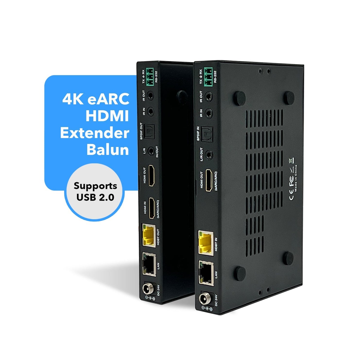 4K KVM HDMI Extender With HDBaseT Over CAT5e/6/7 Support eARC & IR Control - 350 Ft (UHD-EXB350EAU-K)