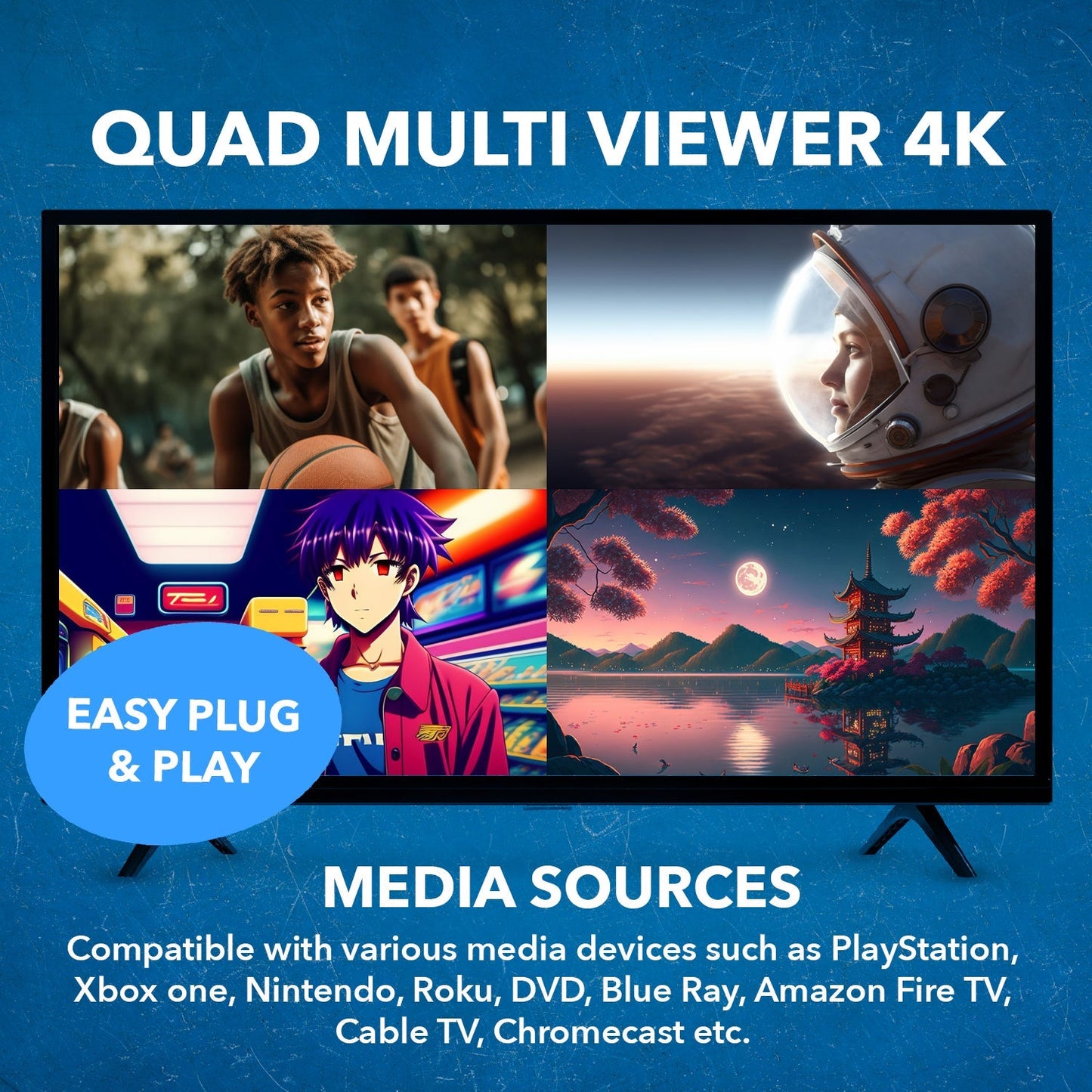 4K Quad Multi-Viewer 4x2 Seamless Switch (UHD-402MV)