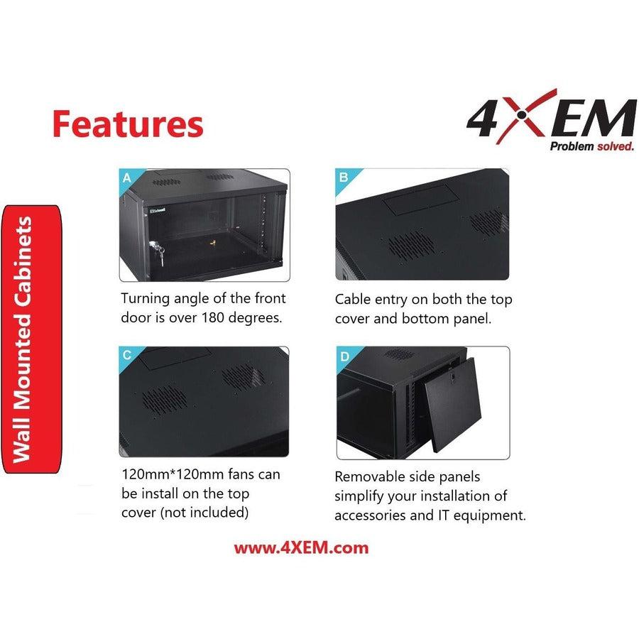 4XEM 9U Wall Mount Server Rack Cabinet 24 Inches Deep 4XRACK9UD