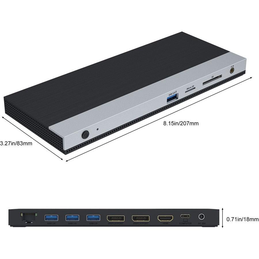 4XEM USB-C Triple Display Docking Station with Power Delivery (2 DP + 1HDMI)