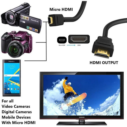 4Xem 3Ft Micro Hdmi To Hdmi Adapter Cable