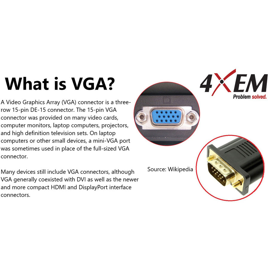 4Xem Hdmi To Vga Adapter - Black