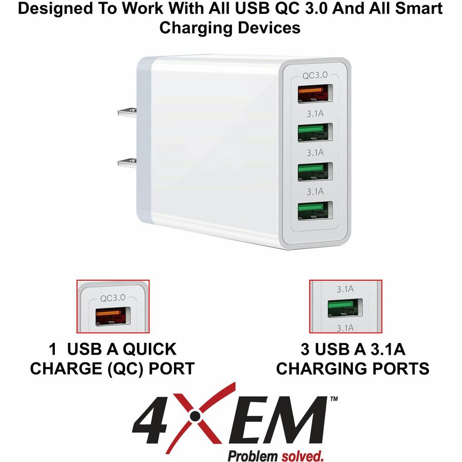 4Xem Uc04 4-Port Charger Adapter