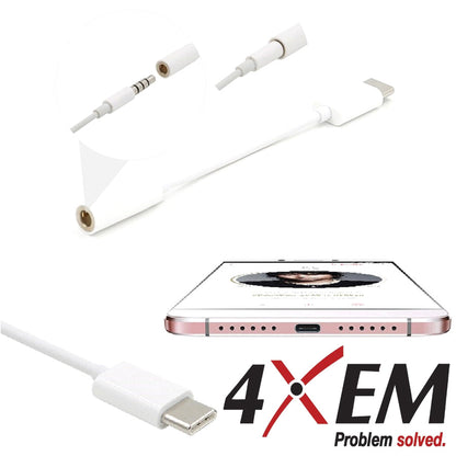 4Xem Usb-C Male To 3.5Mm Female Adapter White