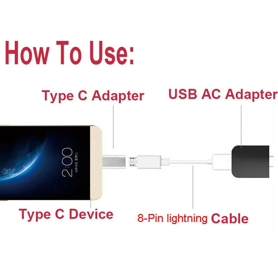 4Xem Usb-C Male To 8 Pin Female 4Xusbcm8Pinfw