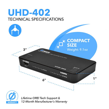 4x2 HDMI Matrix up to 4K@60Hz with ARC (UHD-402)