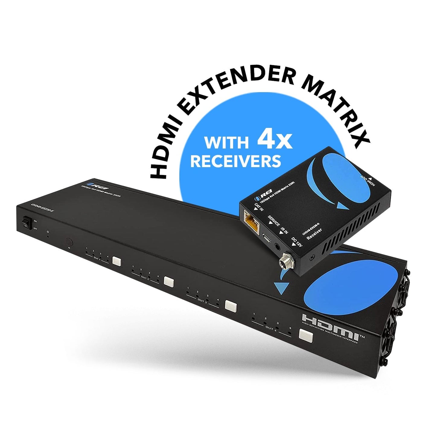 4x4 HDMI Matrix Extender - UltraHD 4K@60Hz Over Single CAT6/7 Cable (UHD48-EX230-K)