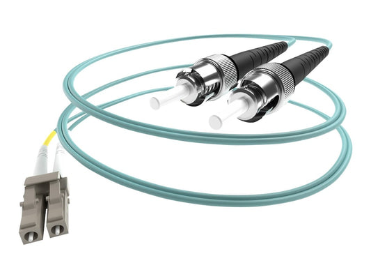 5 Meter Lc-St Om3 10Gig Fiber Optic Cable, Aqua, Ofnr, 50/125 Micron, Multimode