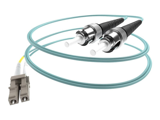 5 Meter Lc-St Om4 100Gig Fiber Optic Cable, Aqua, Ofnr, 50/125 Micron, Multimode