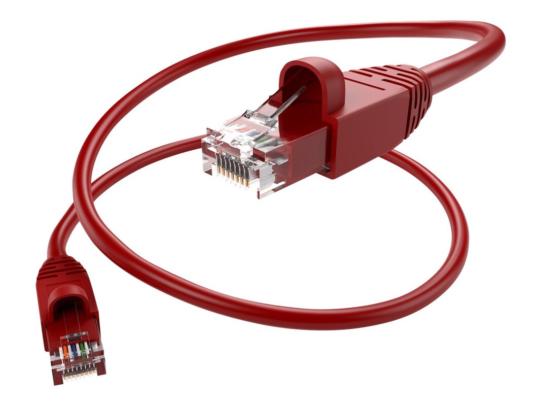 50Ft Red Cat6A 10 Gigabit Patch Cable, Utp, Snagless