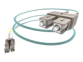 6 Meter Lc-Sc Om3 10Gig Fiber Optic Cable, Aqua, Ofnr, 50/125 Micron, Multimode