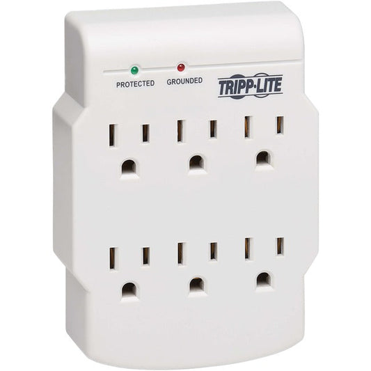 6-Outlet Low-Profile Surge Protector, Direct Plug-In, 540 Joules, Diagnostic Led