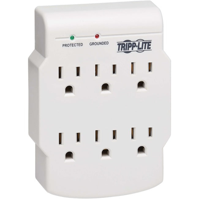 6-Outlet Low-Profile Surge Protector, Direct Plug-In, 540 Joules, Diagnostic Led