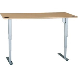 60-30In Melamine Beech Veneer Tabletop With Steel Frame Silver 501-37 8S129 60-30SB