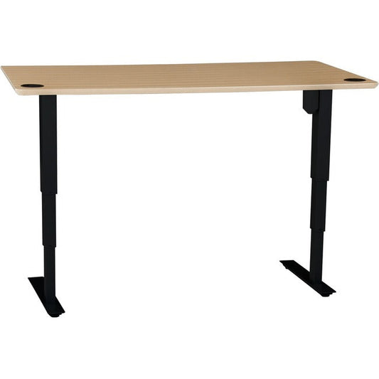60In Melamine Beech Veneer Tabletop With Steel Frame Black 501-37 8B129 60-30SB