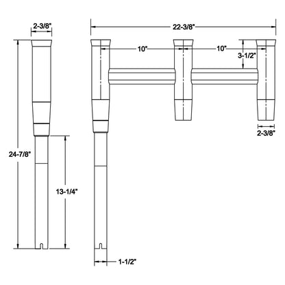 TACO Deluxe Trident Rod Holder Cluster Offset