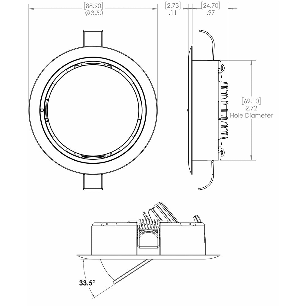 Lumitec Mirage Positionable Down Light - Spectrum RGBW Dimming - White Bezel