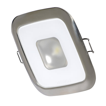 Lumitec Square Mirage Down Light - White - Polished Bezel