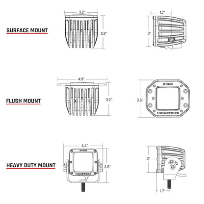 RIGID Industries D-Series PRO - Flood LED - Pair - Black