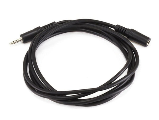 6Ft 3.5Mm Stereo Plug/Jack M/F Cable - Black