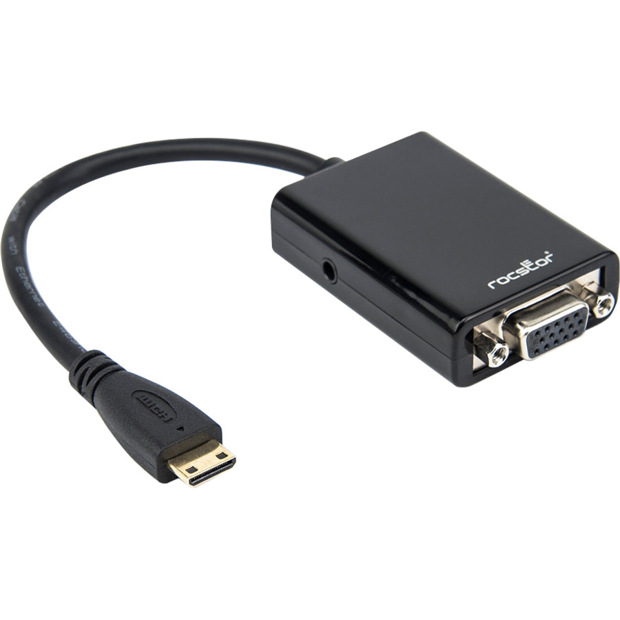 6In Mini Hdmi To Vga Adapter,Male To Vga Female Black