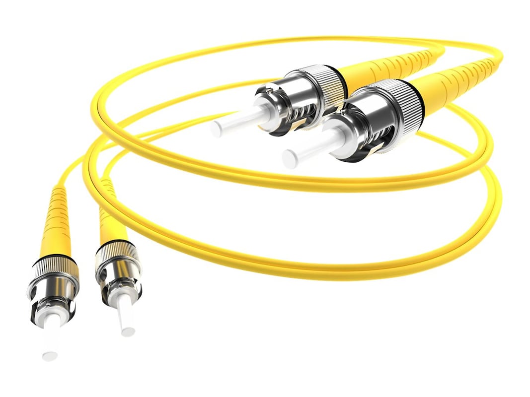 7 Meter St-St Singlemode Fiber Optic Cable, Yellow, Ofnr, 9/125 Micron, Single-M