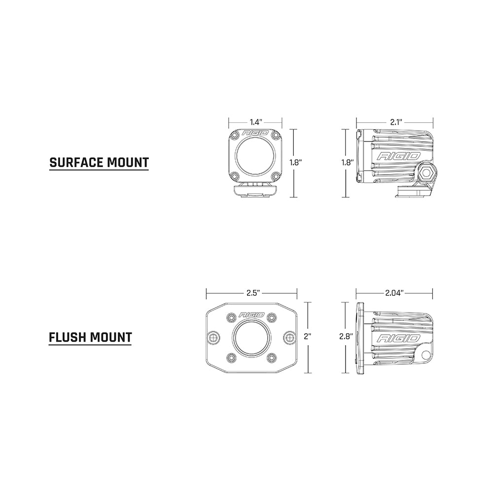 RIGID Industries Ignite Flush Mount Diffused - Single - Black