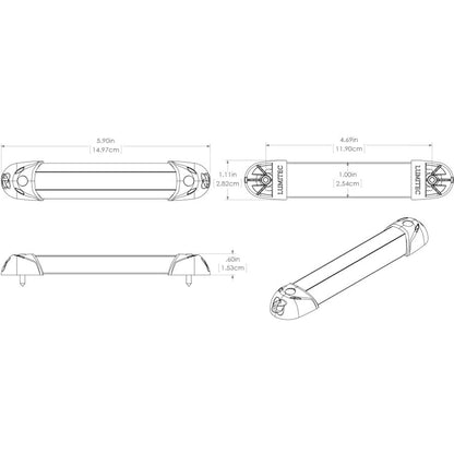 Lumitec Mini Rail2 &ndash; 6" LED Utility Light - Spectrum RGBW - Brushed Finish