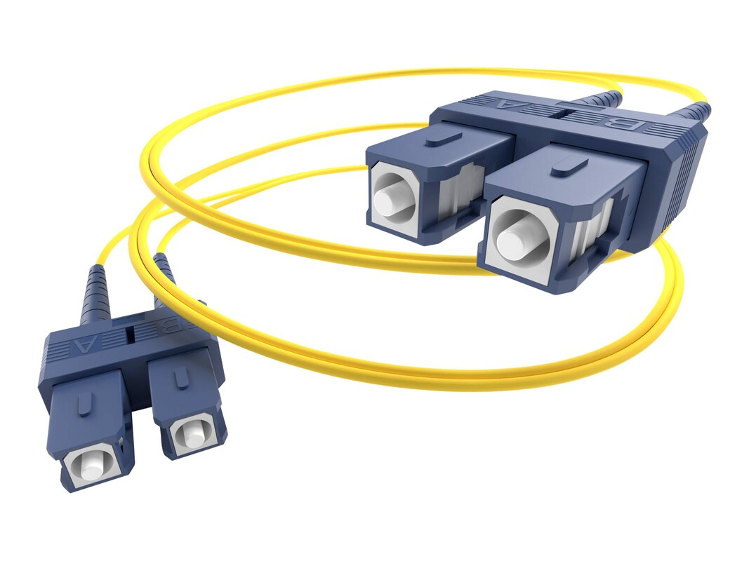 8 Meter Sc-Sc Singlemode Fiber Optic Cable, Yellow, Ofnr, 9/125 Micron, Single-M