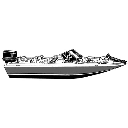 Carver Performance Poly-Guard Styled-to-Fit Boat Cover f/19.5&#39; Fish &amp; Ski Style Boats w/Walk-Thru Windshield - Grey
