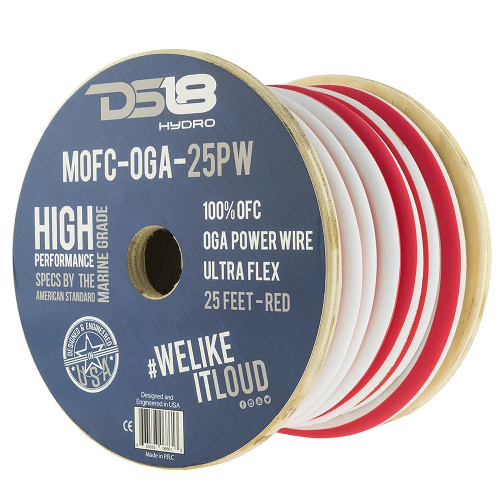 DS18 HYDRO Marine Grade OFC Power Wire 0 GA - 25&#39; Roll