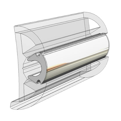 TACO Rub Rail Insert - Flexible Chrome - 80&#39;