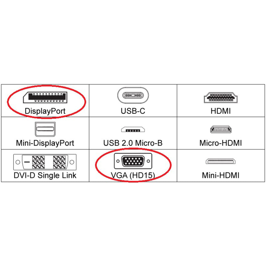 8In Displayport To Vga Adapter,Dp Male To Vga Female Black