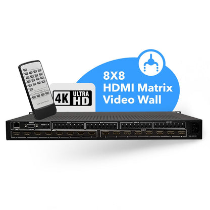 8x8 Matrix with Video Wall Controller 4K - 4x2 Video Wall (UHD-808VW)