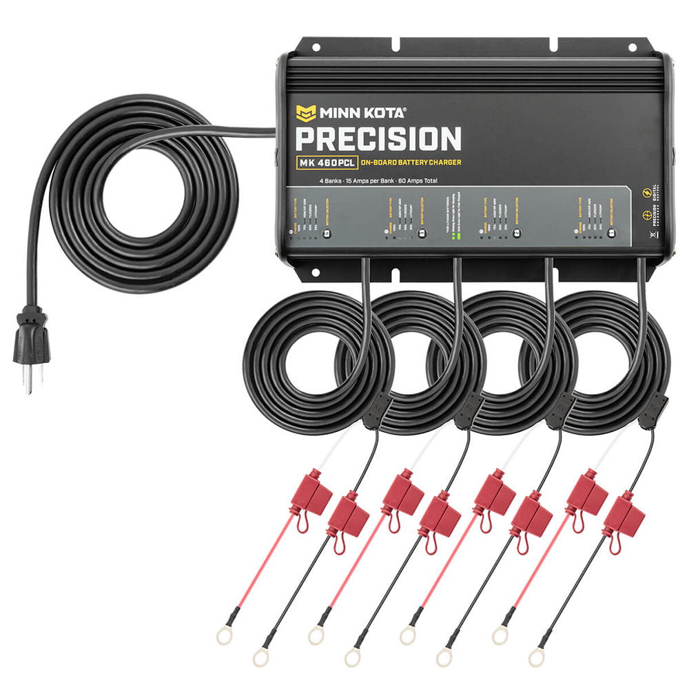 Minn Kota On-Board Precision Charger MK-460 PCL 4 Bank x 15 AMP LI Optimized Charger