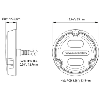 Hella Marine Apelo A2 Blue White Underwater Light - 3000 Lumens - Bronze Housing - White Lens w/Edge Light