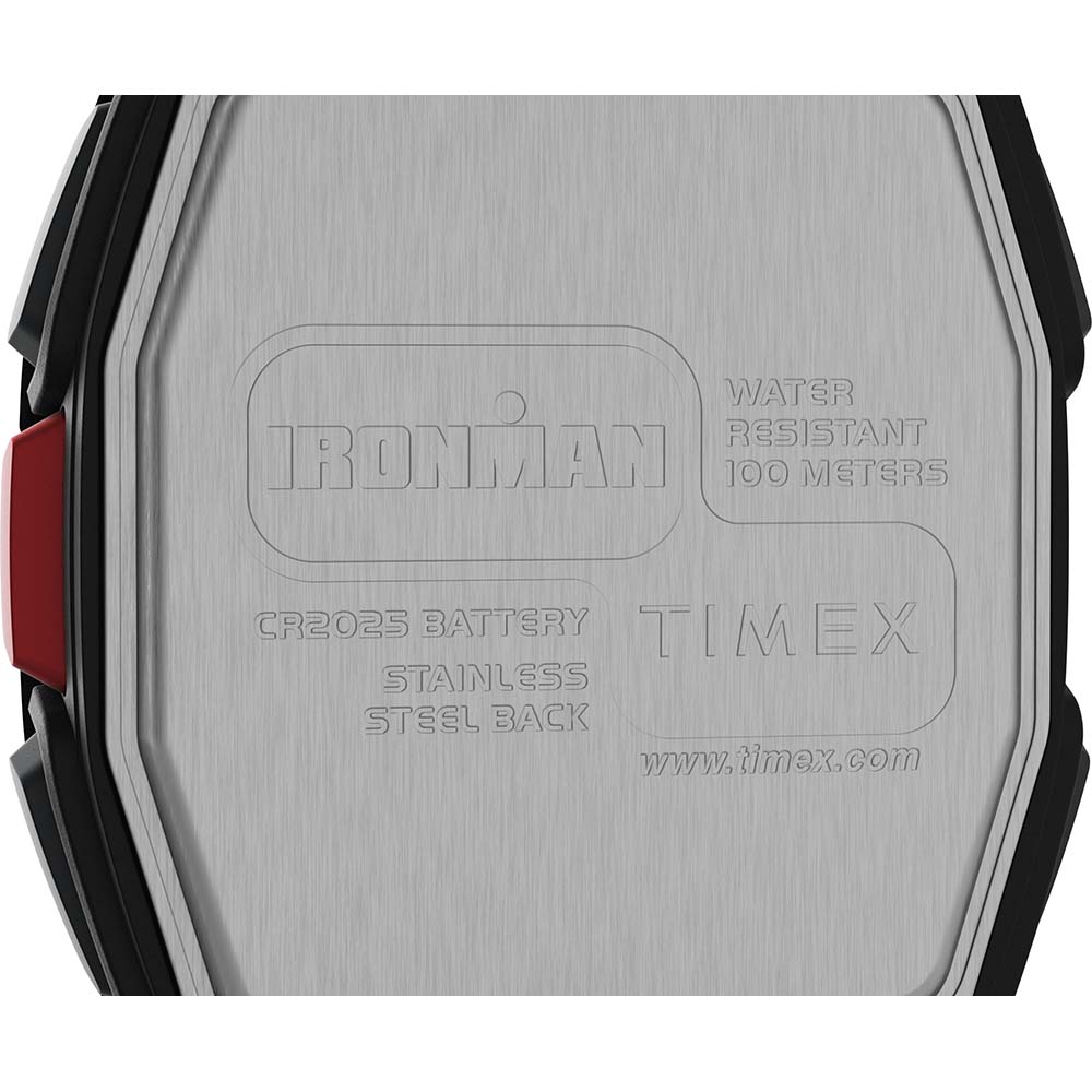Timex IRONMAN&reg; T300 Silicone Strap Watch - Black/Red