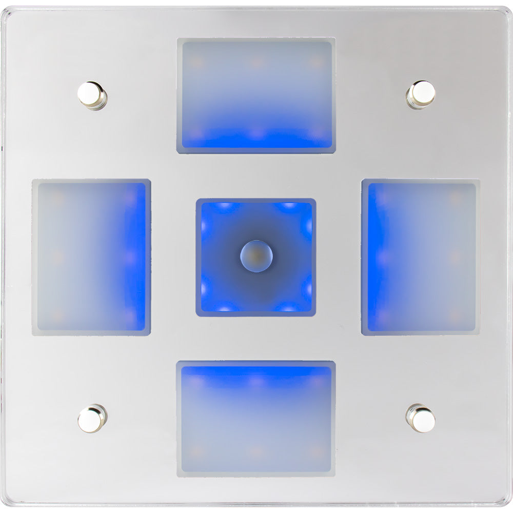 Sea-Dog Square LED Mirror Light w/On/Off Dimmer - White &amp; Blue