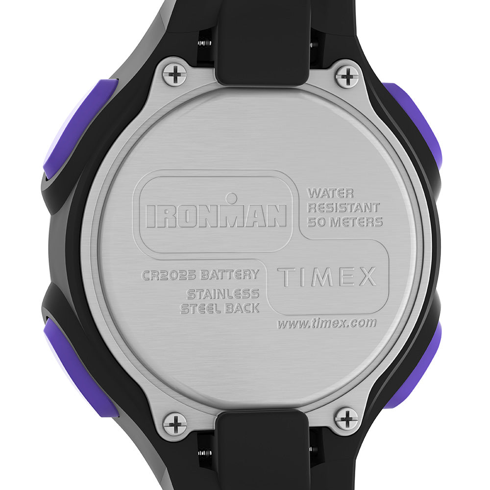 Timex Ironman Women&#39;s Essentials 30 - Black Case - Purple Button