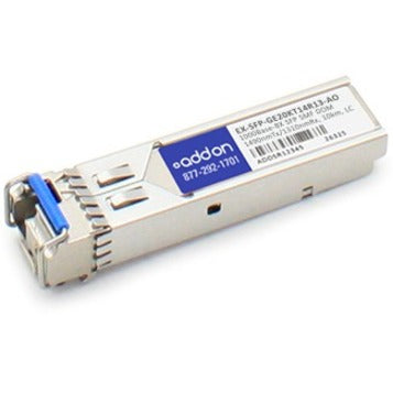 AddOn Juniper Networks EX-SFP-GE20KT14R13 Compatible TAA Compliant 1000Base-BX SFP Transceiver (SMF, 1490nmTx/1310nmRx, 10km, LC, DOM)