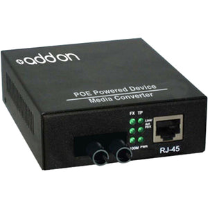 Addon 10/100Base-Tx(Rj-45) To 100Base-Lx(St) Smf 1310Nm 20Km Poe Media Converter Add-Fmcpd-Lx-2St