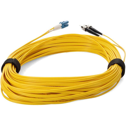 Addon 25M Lc (Male) To St (Male) Yellow Os2 Duplex Fiber Ofnr (Riser-Rated) Patch Cable