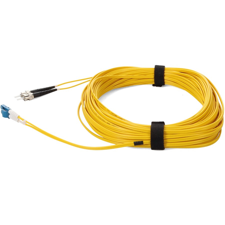 Addon 25M Lc (Male) To St (Male) Yellow Os2 Duplex Fiber Ofnr (Riser-Rated) Patch Cable