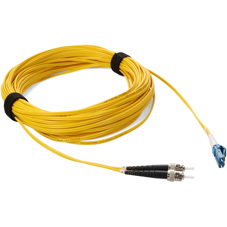 Addon 25M Lc (Male) To St (Male) Yellow Os2 Duplex Fiber Ofnr (Riser-Rated) Patch Cable