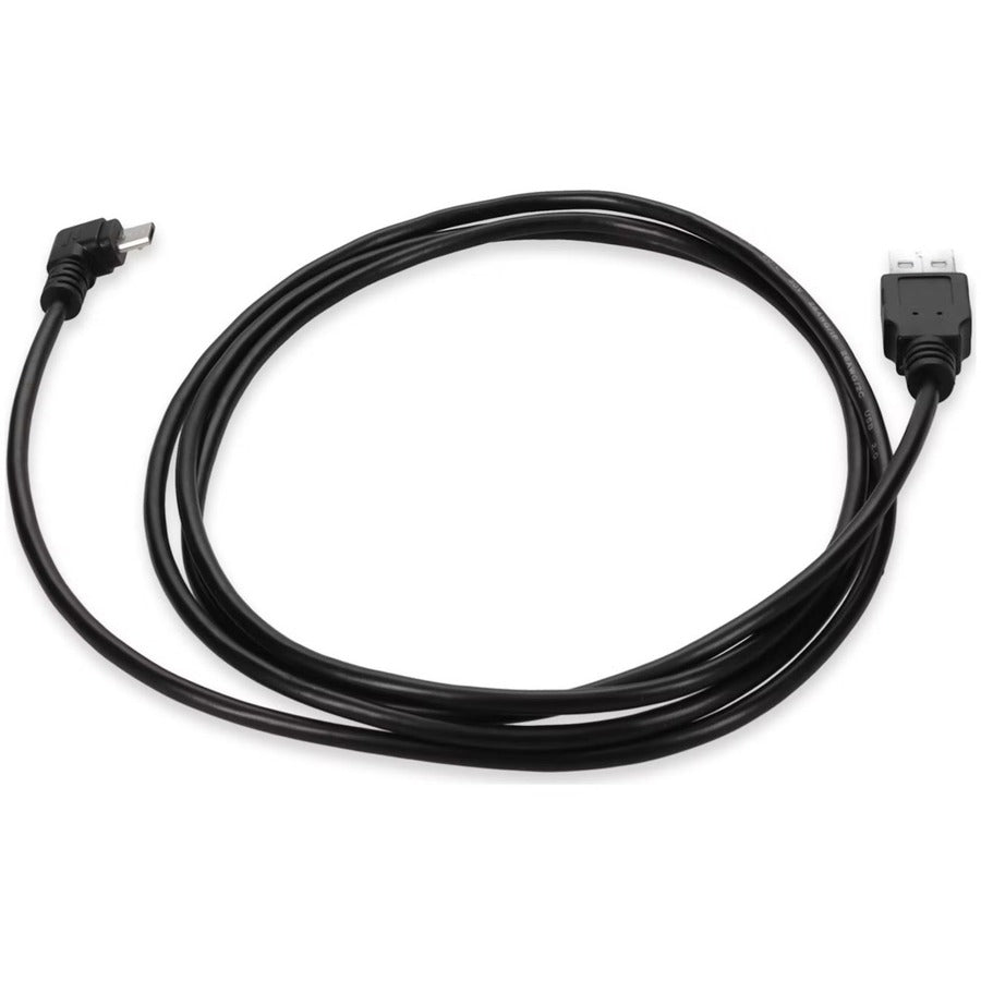 Addon 2M Usb 2.0 (A) Male To Micro-Usb 2.0 (B) Right-Angle Male Black Cable