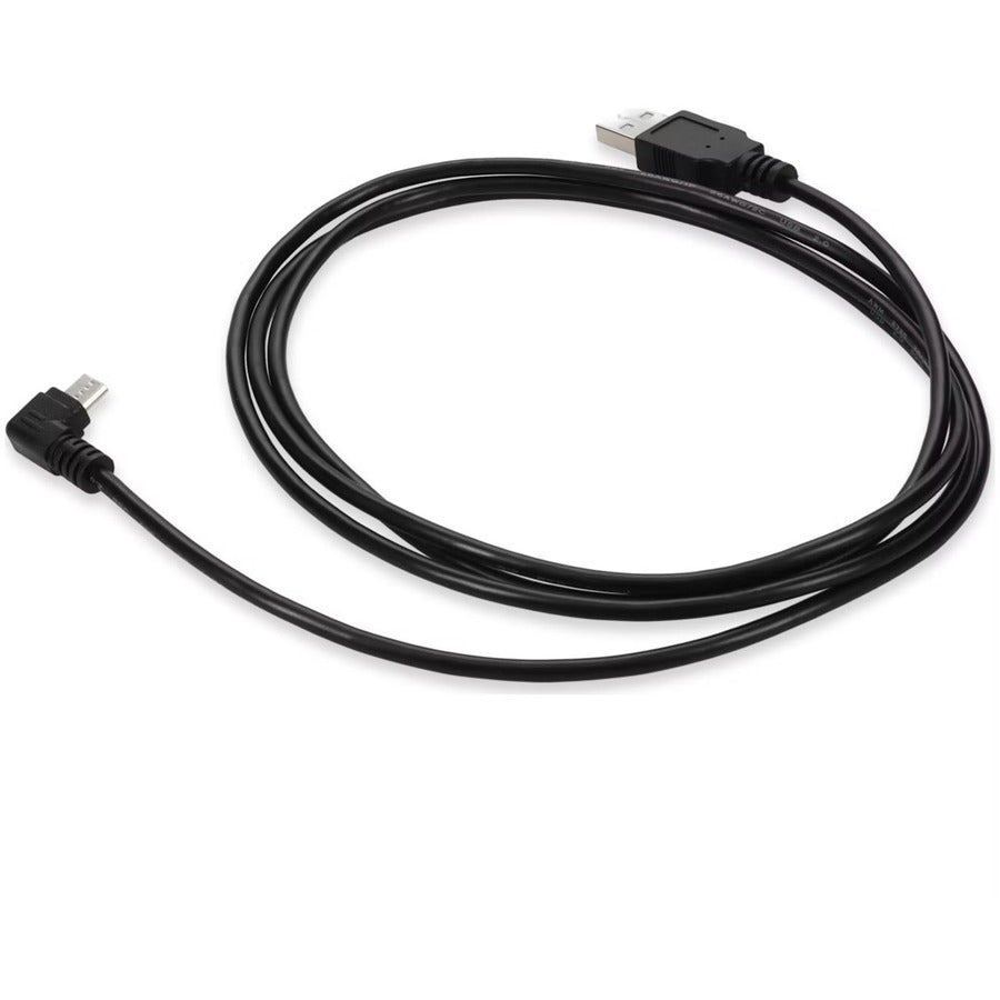 Addon 2M Usb 2.0 (A) Male To Micro-Usb 2.0 (B) Right-Angle Male Black Cable