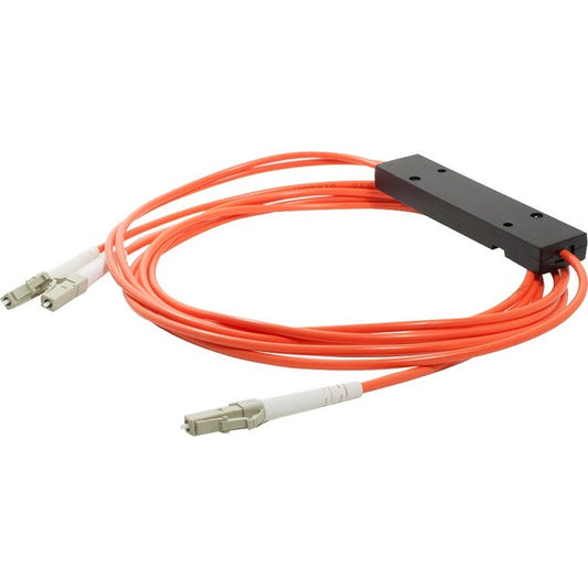 Addon 3M Lc (Male) To 2Xlc (Male) Orange Om2 Simplex Fiber Splitter Cable With 50/50 Ratio